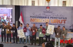 KPU Kabupaten Bandung Menggelar Rapat Pleno Terbuka Pengundian Nomor