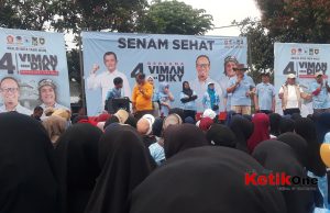 Kondisi Hujan Saat Senam Vimankeun Masyarakat Kota Baru Tetap Antusias
