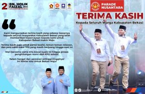 Unggul Sementara, BN Holik-Faizal: Terima Kasih Warga Kabupaten Bekasi