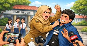 Terjadi Kekerasan, Wartawan Dipukul dan Dicakar Oknum Kepala Sekolah