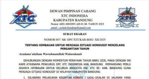 DPC XTC Kabupaten Bandung Keluarkan Surat Edaran Kepada Seluruh Anggotanya Untuk Menjaga Situasi Aman Dan KondusifÂ
