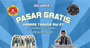 Karang Taruna 07 Cikambuy tengah Menggelar Pasar Gratis Dan Tabligh Akbar