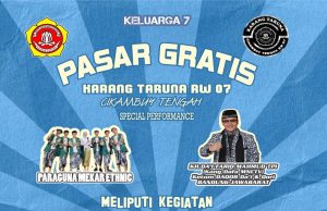 Karang Taruna 07 Cikambuy tengah Menggelar Pasar Gratis Dan Tabligh Akbar