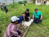 Kepala Desa Cigondewah Hilir Bersama Perangkat Potong Hewan Kurban Kambing